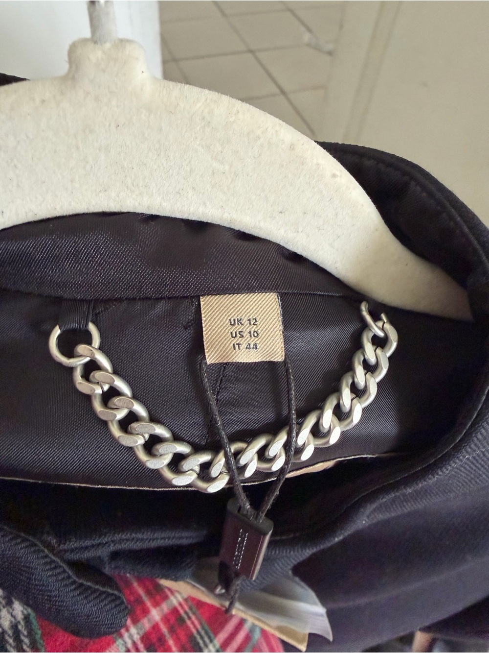 Burberry Women's Black Military-Style Jacket with White Trim - Picture 13 of 13